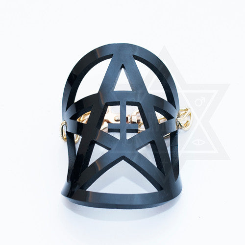 Pentagram shield bracelet(Black,Clear)