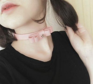 Ribbon choker(Pink,Black)